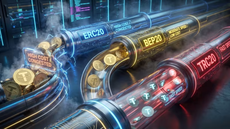 USDT (Tether) Hangi Ağda Saklanmalı? TRC20 vs ERC20 vs BEP20