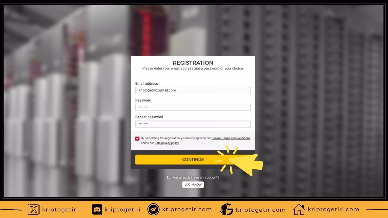 Hetzner Register sayfası