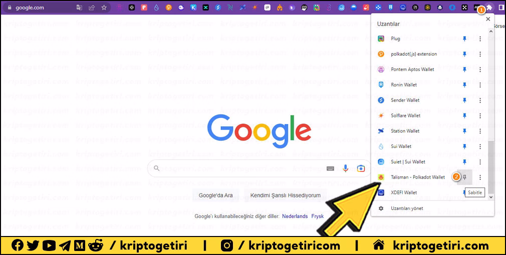 talisman eklenti simgesi sabitle
