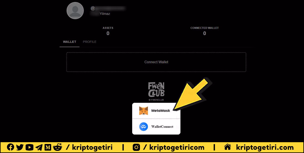 MetaMask veya WalletConnect