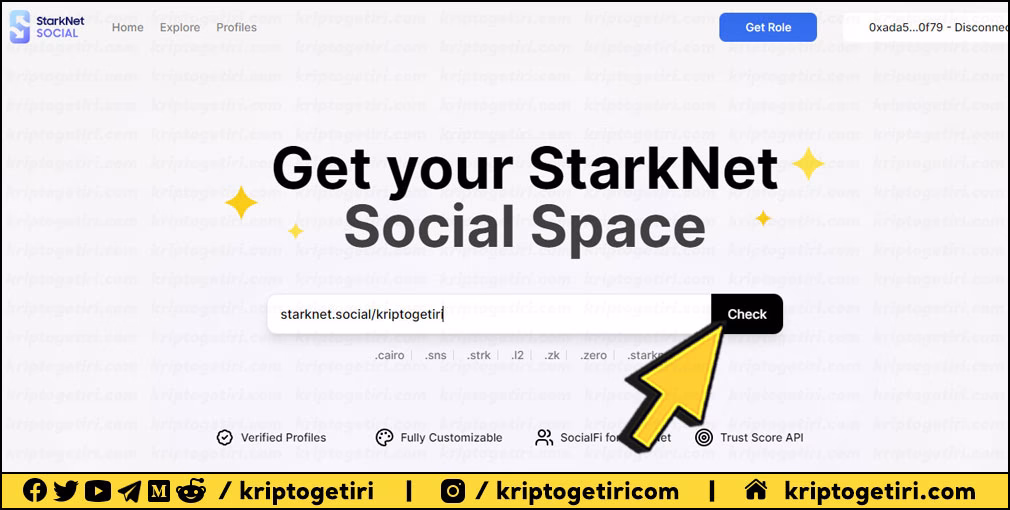StarkNet Social kullanıcı adı
