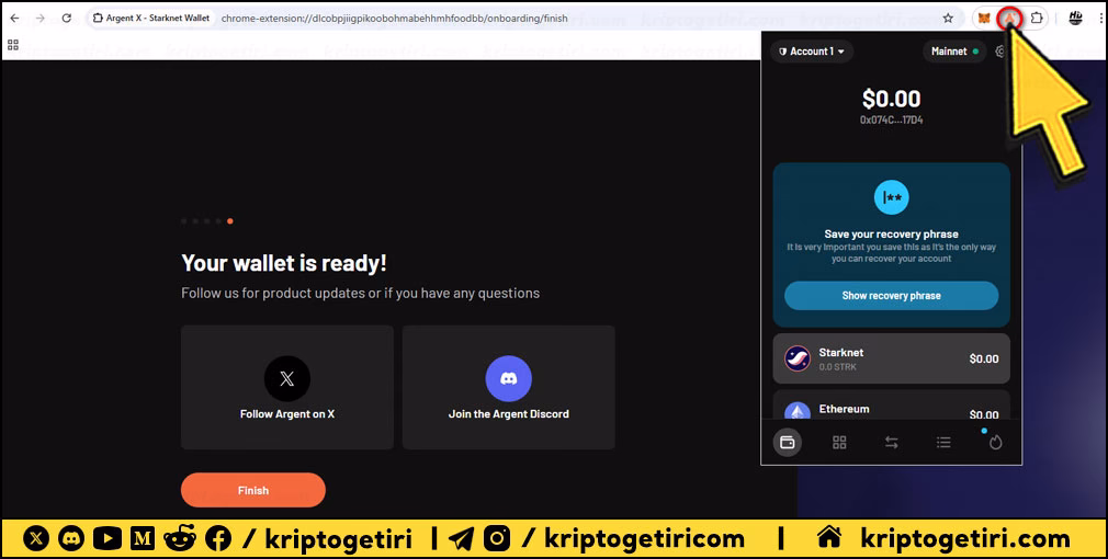 Argent X Cuzdan Kurulum Rehberi 10