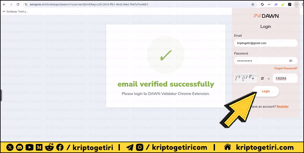 DAWN Validator giriş