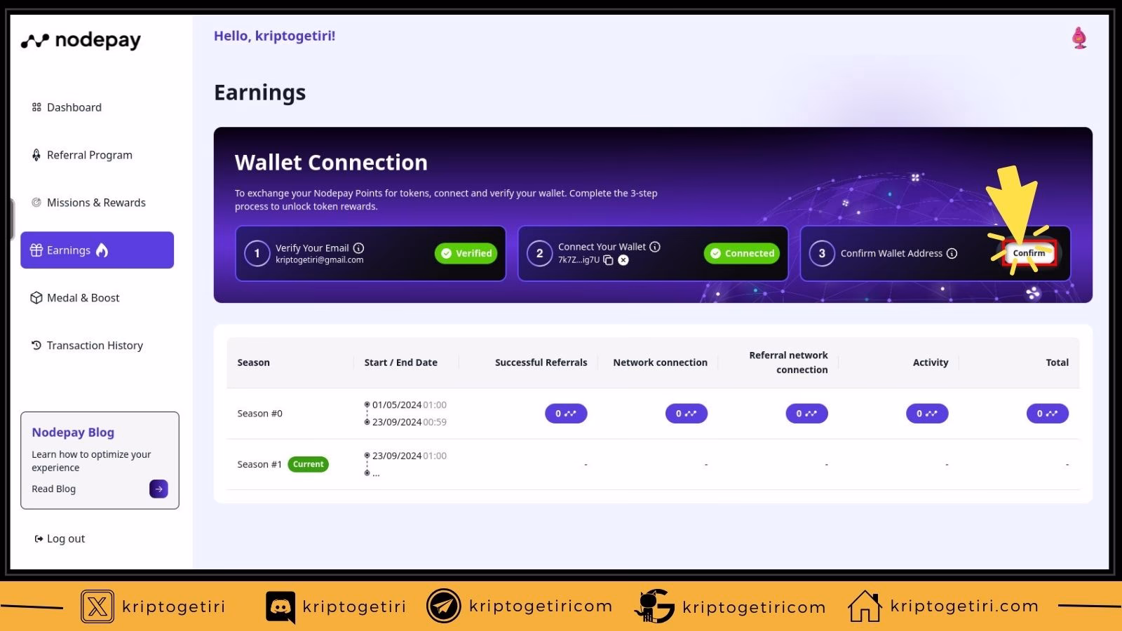 solana nodepay bağlama