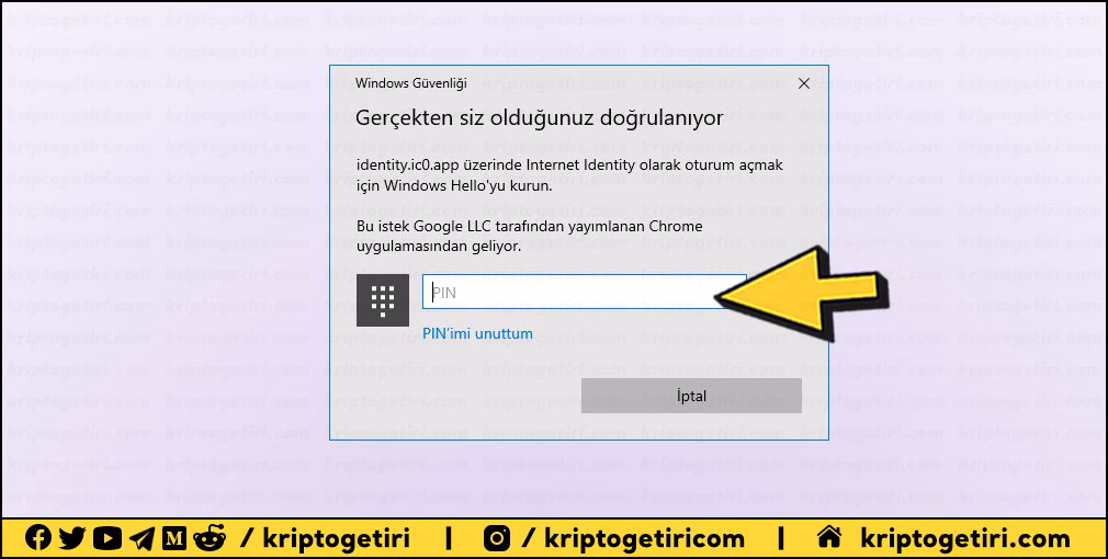 gerçekten siz olduğunuz doğrulanıyor
