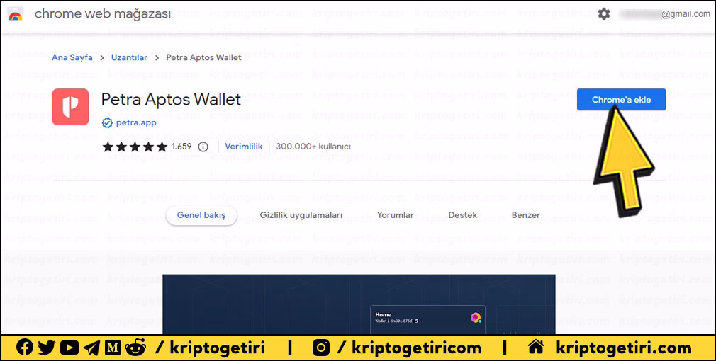 Petra Aptos Wallet chrome web mağazası