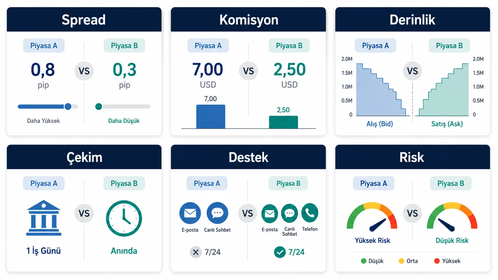 Kripto borsası ücret ve likidite karşılaştırma tablosu