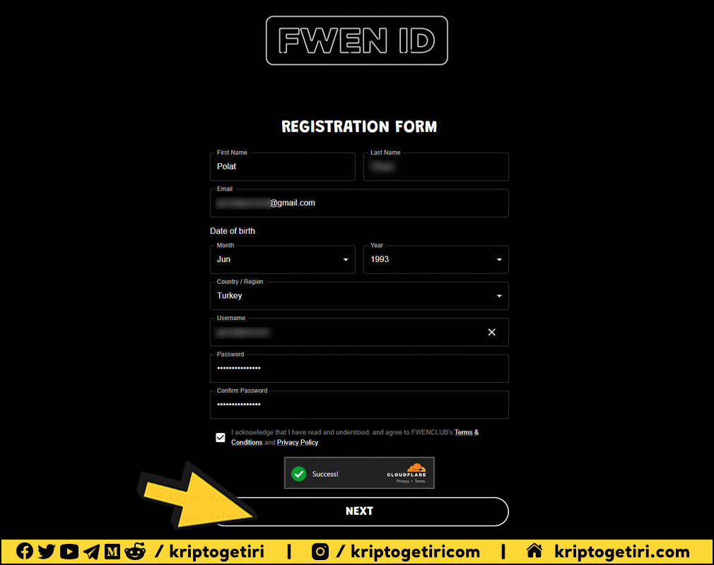 FWEN ID registration form