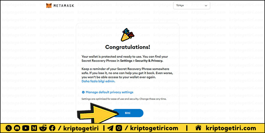 metamask kurulum son