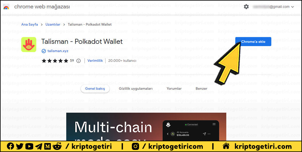 talisman Chrome'a ekle