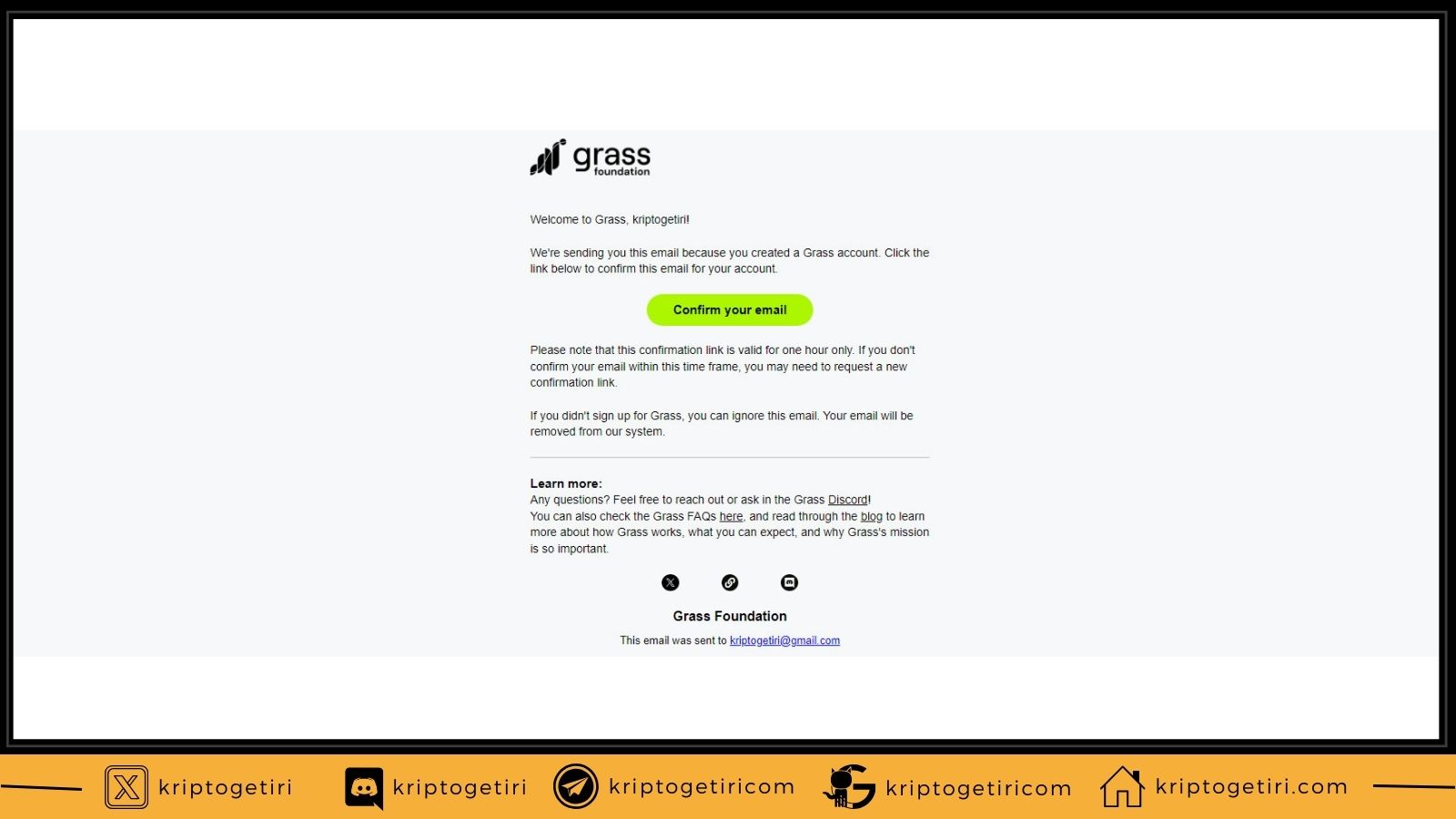 grass mail onaylama