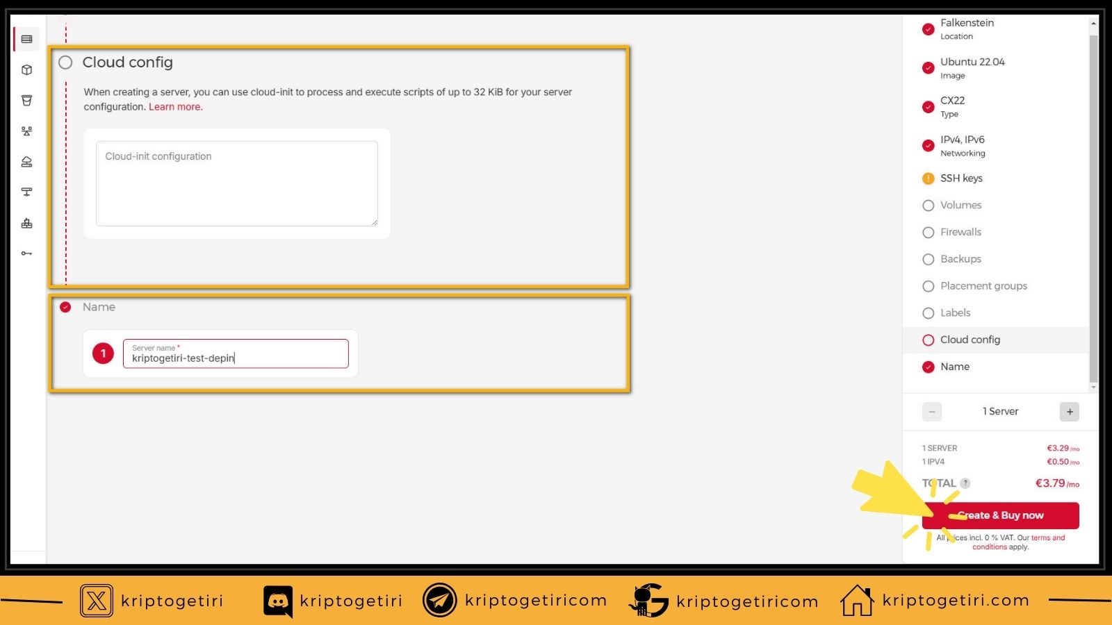 hetzner server oluşturma, name