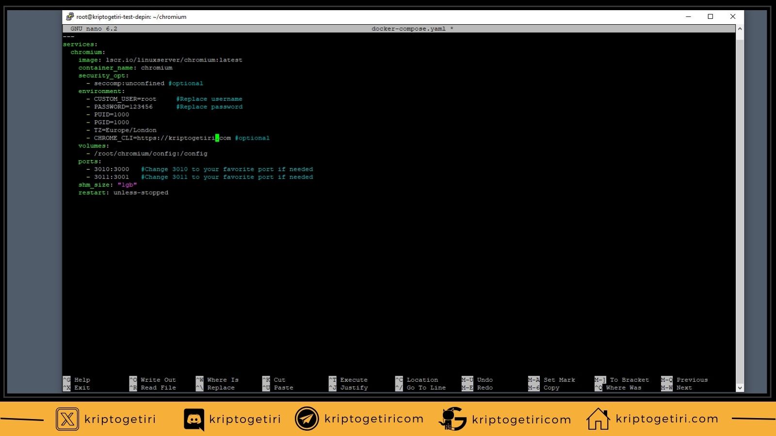 nano unix editor